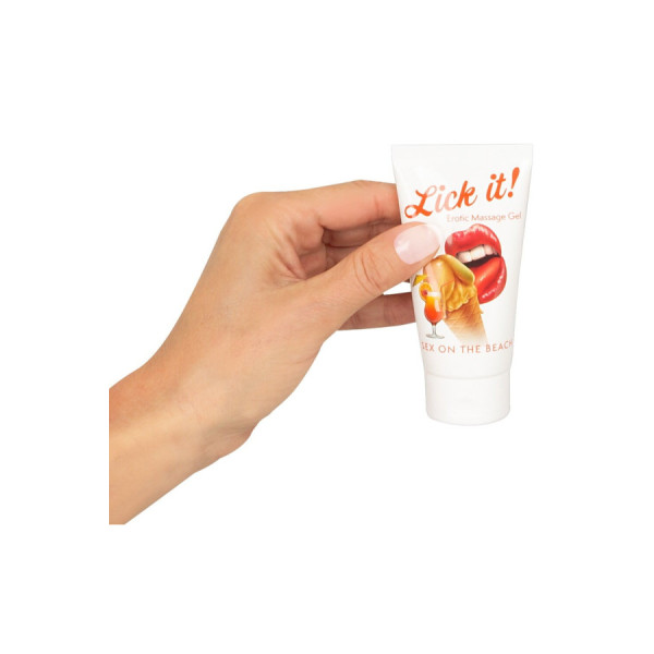 Lubrifiant et gel de massage végétalien comestible sex on the beach goût fruité  50ml 